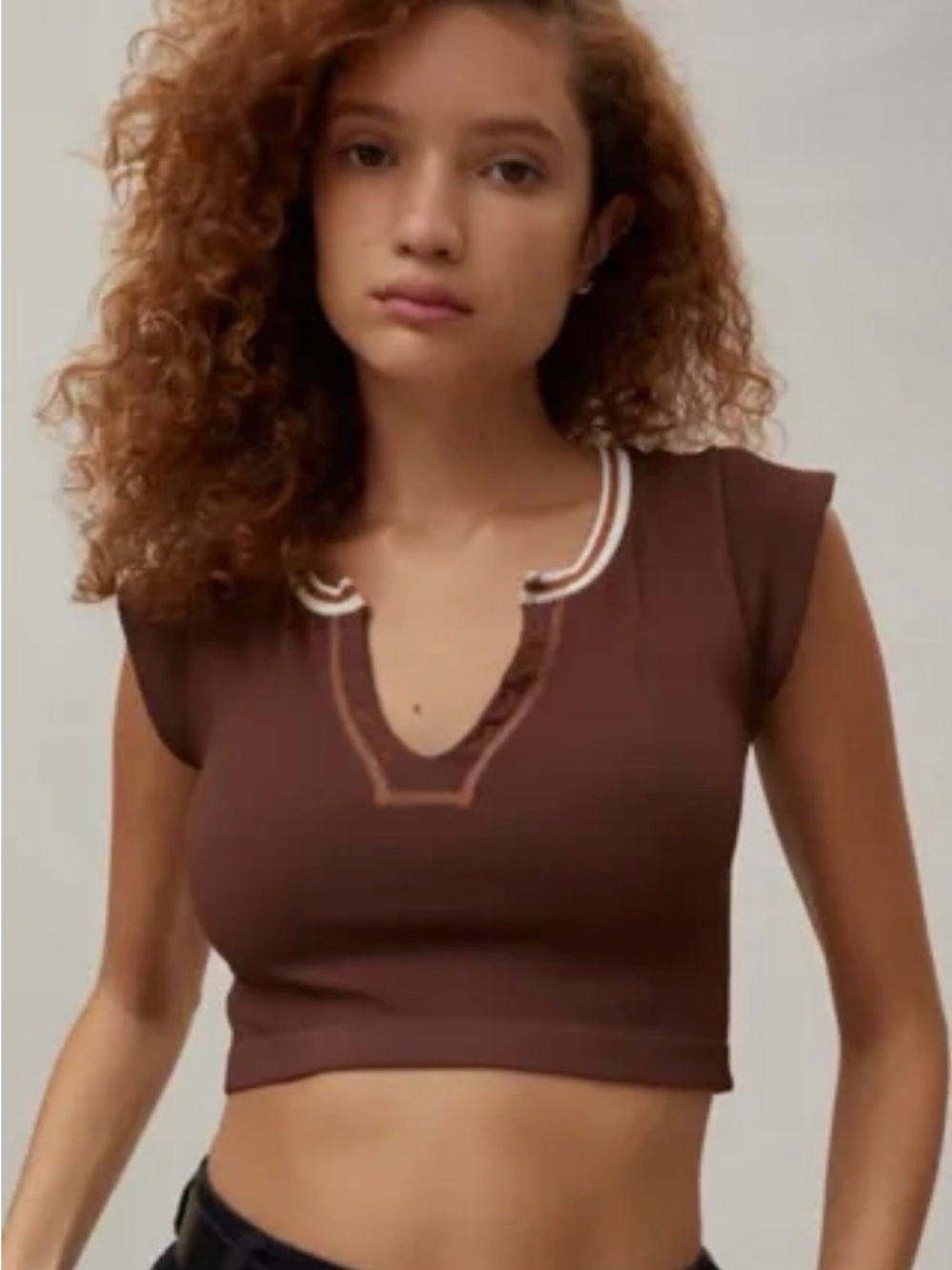 Going for gold brown top